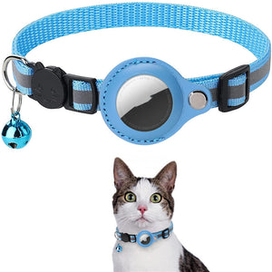 Reflective Pet Collar with Waterproof Airtag Holder – Durable Nylon Adjustable Dog & Cat Collar for All Seasons