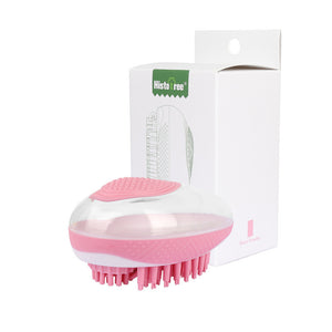 2-in-1 Dog & Cat Bath Brush – Soft Silicone Pet Grooming & Massage Comb with Shampoo Dispenser, Easy-Clean Design