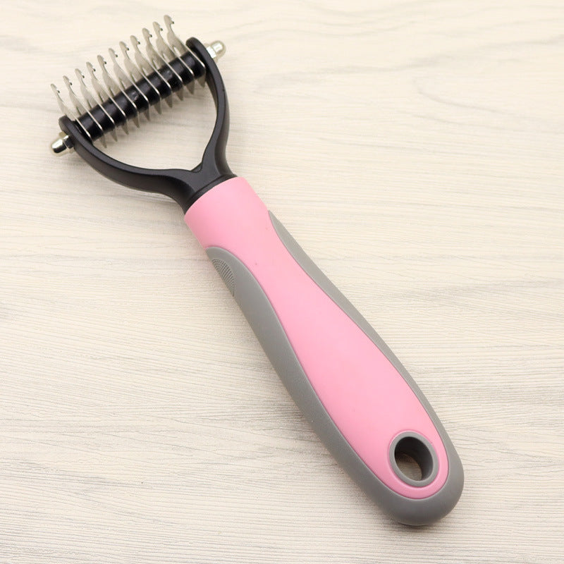 Pet Long-Haired Dog Knot Comb – Double-Sided Blade for Grooming & Dematting | Stainless Steel Pet Comb for Dogs