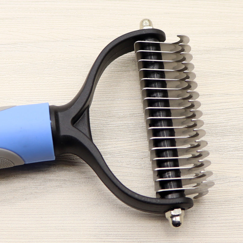 Pet Long-Haired Dog Knot Comb – Double-Sided Blade for Grooming & Dematting | Stainless Steel Pet Comb for Dogs
