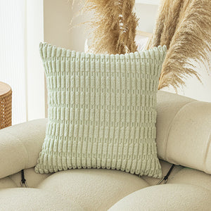 Soft Boho Striped Throw Pillow Covers – Modern Farmhouse Plush Cushion Covers for Sofa, Bed & Living Room Decor