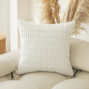 Soft Boho Striped Throw Pillow Covers – Modern Farmhouse Plush Cushion Covers for Sofa, Bed & Living Room Decor