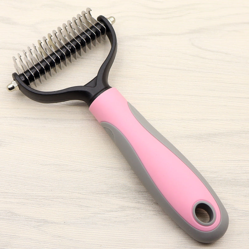 Pet Long-Haired Dog Knot Comb – Double-Sided Blade for Grooming & Dematting | Stainless Steel Pet Comb for Dogs