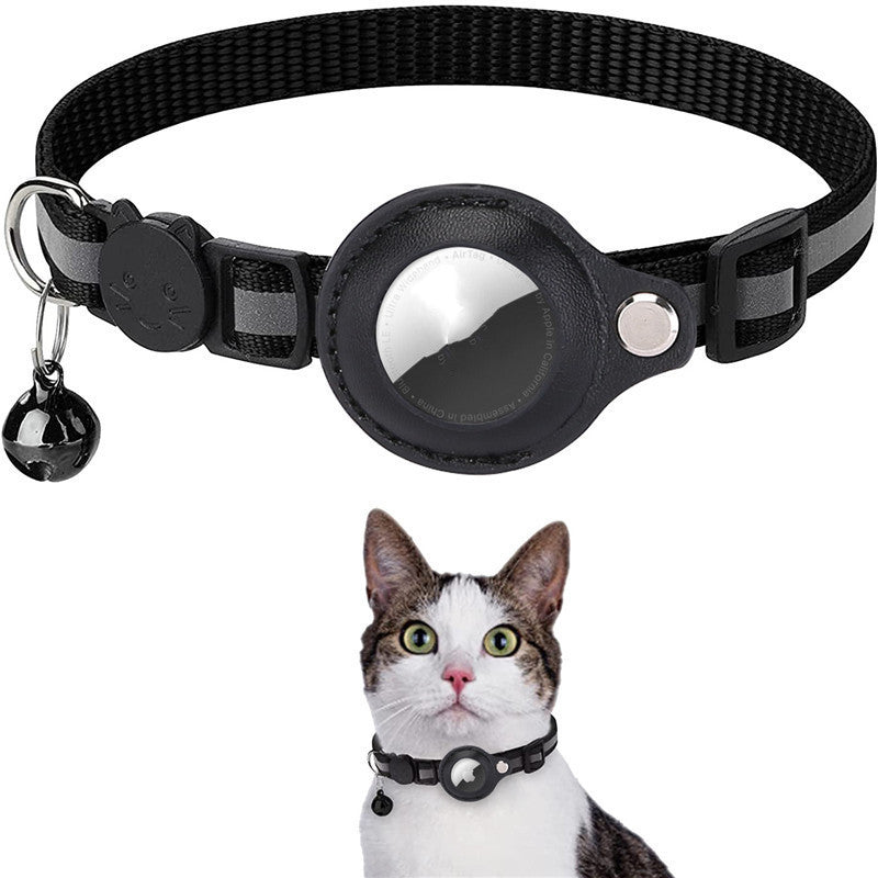 Reflective Pet Collar with Waterproof Airtag Holder – Durable Nylon Adjustable Dog & Cat Collar for All Seasons