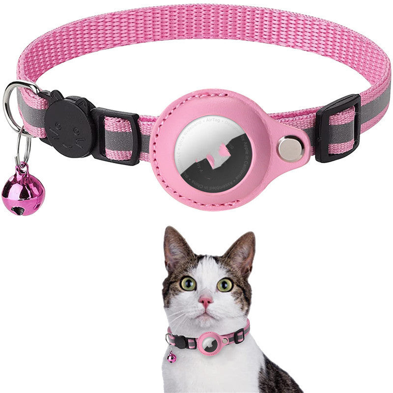 Reflective Pet Collar with Waterproof Airtag Holder – Durable Nylon Adjustable Dog & Cat Collar for All Seasons