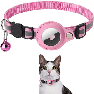 Reflective Pet Collar with Waterproof Airtag Holder – Durable Nylon Adjustable Dog & Cat Collar for All Seasons