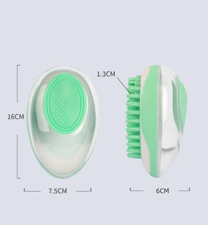 2-in-1 Dog & Cat Bath Brush – Soft Silicone Pet Grooming & Massage Comb with Shampoo Dispenser, Easy-Clean Design