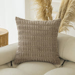Soft Boho Striped Throw Pillow Covers – Modern Farmhouse Plush Cushion Covers for Sofa, Bed & Living Room Decor