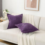 Super Soft Corduroy Pillow Covers – Boho Striped Decorative Throw Covers for Couch, Living Room, Christmas Decor (1 Piece)