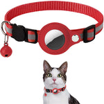 Reflective Pet Collar with Waterproof Airtag Holder – Durable Nylon Adjustable Dog & Cat Collar for All Seasons