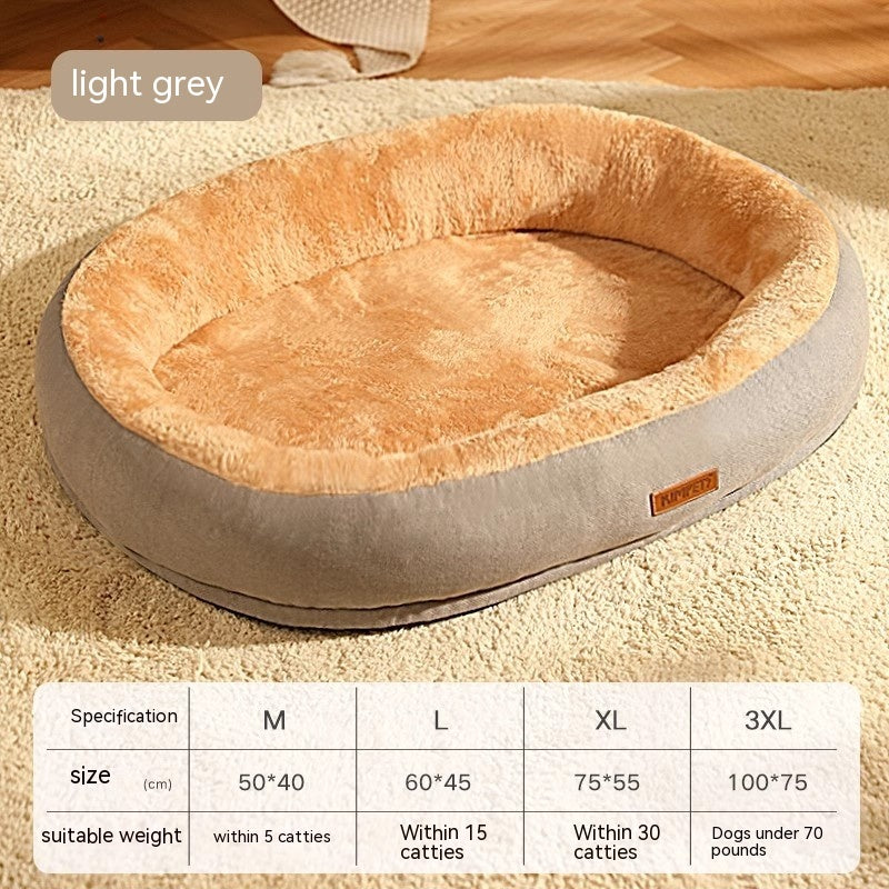 Home Winter Warm Dog Bed – Plush Cozy Pet Sleeping Nest with Blanket, Multiple Sizes & Colors
