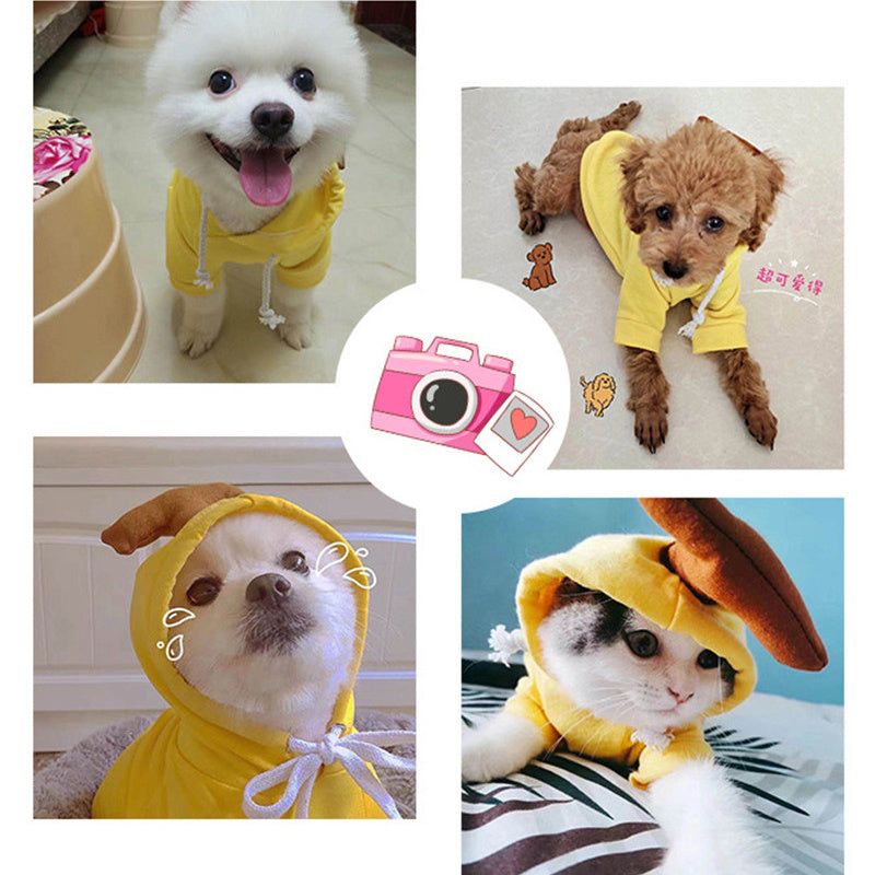 Cute Fruit Dog Hoodies for Small Dogs – Warm Winter Fleece Pet Clothes, Puppy & Cat Costumes for French Bulldog, Chihuahua, and More