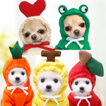 Cute Fruit Dog Hoodies for Small Dogs – Warm Winter Fleece Pet Clothes, Puppy & Cat Costumes for French Bulldog, Chihuahua, and More