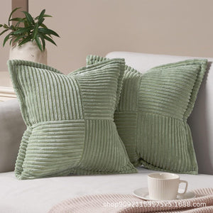 Super Soft Corduroy Pillow Covers – Boho Striped Decorative Throw Covers for Couch, Living Room, Christmas Decor (1 Piece)