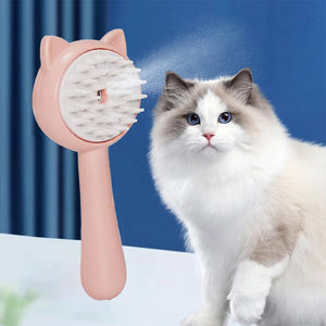 Rechargeable Hair Cleaning Brush with Mist – Multifunctional Pet Grooming & Self-Cleaning Slicker Brush for Dogs & Cats
