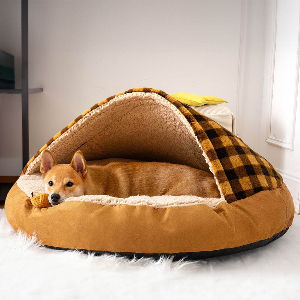 Plush Dog & Cat Nest Bed – Soft Cozy Pet Bed for Small to Medium Pets, Washable, Universal Design