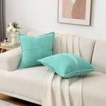 Super Soft Corduroy Pillow Covers – Boho Striped Decorative Throw Covers for Couch, Living Room, Christmas Decor (1 Piece)