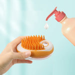 2-in-1 Dog & Cat Bath Brush – Soft Silicone Pet Grooming & Massage Comb with Shampoo Dispenser, Easy-Clean Design