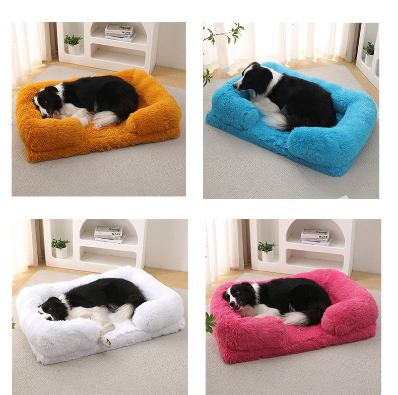 Plush Round Pet Bed – Soft Winter Dog Bed for Small to XXL Pets, Cozy & Washable in Multiple Colors
