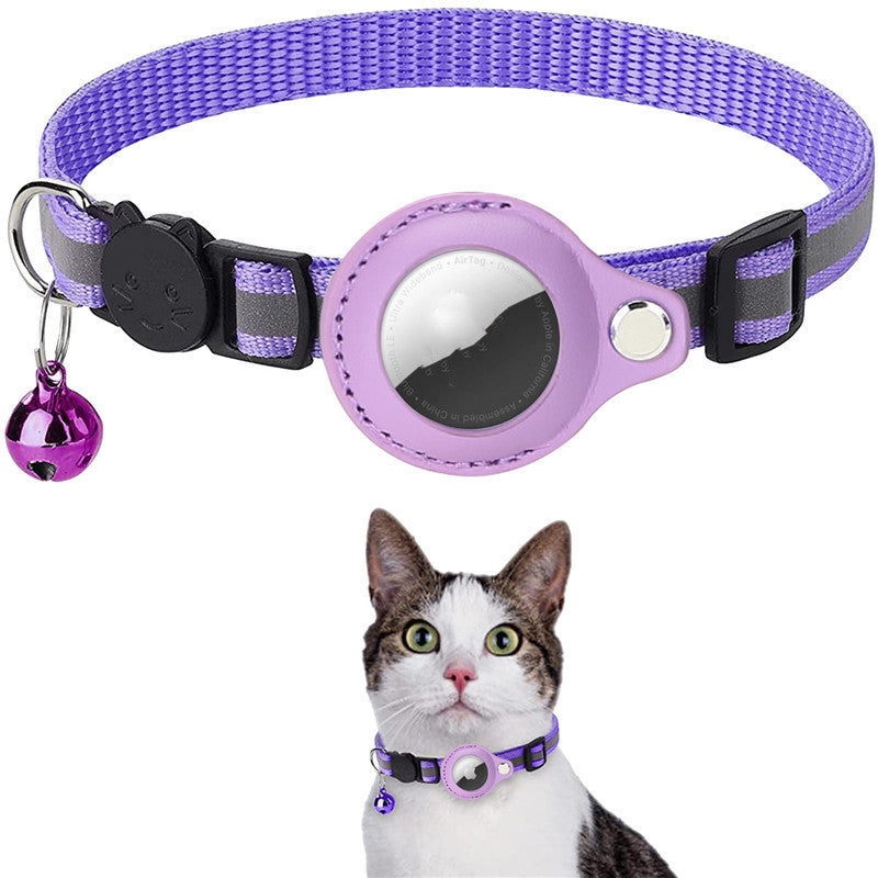 Reflective Pet Collar with Waterproof Airtag Holder – Durable Nylon Adjustable Dog & Cat Collar for All Seasons