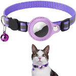 Reflective Pet Collar with Waterproof Airtag Holder – Durable Nylon Adjustable Dog & Cat Collar for All Seasons