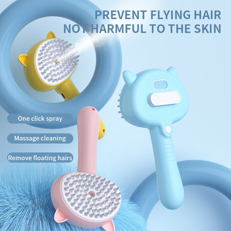 Rechargeable Hair Cleaning Brush with Mist – Multifunctional Pet Grooming & Self-Cleaning Slicker Brush for Dogs & Cats